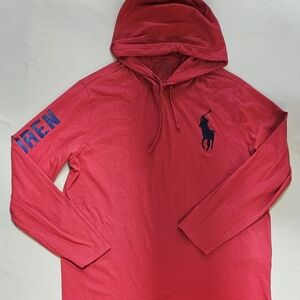 Polo by Ralph Lauren Red Hoodie with Blue Logo